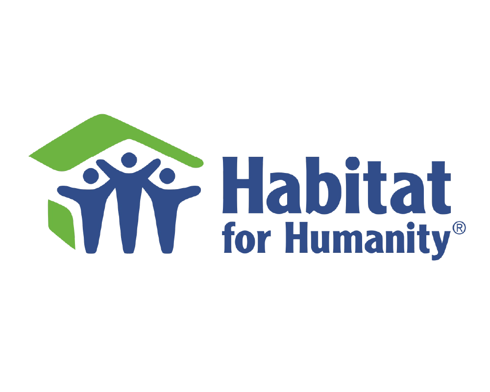Habitat For Humanity's logo with learn more link